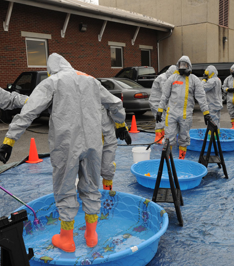 Crew in PPE gear